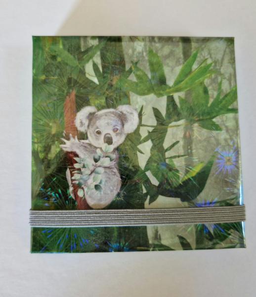 Zettelbücher - Koala im Dschungel - Zettelbox-Papier, Notizzettel, Graspapier, ca. 9x9cm, für schnelle Notizen, Kladdezettel, Merkzettel